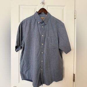 Gold Label Roundtree & Yorke Men's Short-Sleeve Button-Down Shirt — Blue